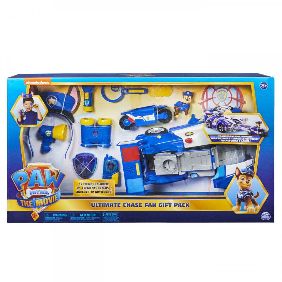 Set de Joaca Paw Patrol The Movie - Ultimate Chase Fan Gift Pack, Cadoul Suprem
