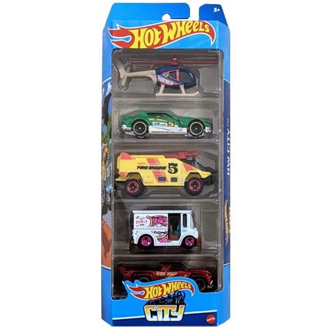 Set 5 masinute Hot Wheels, City  , HFV83, 1:64