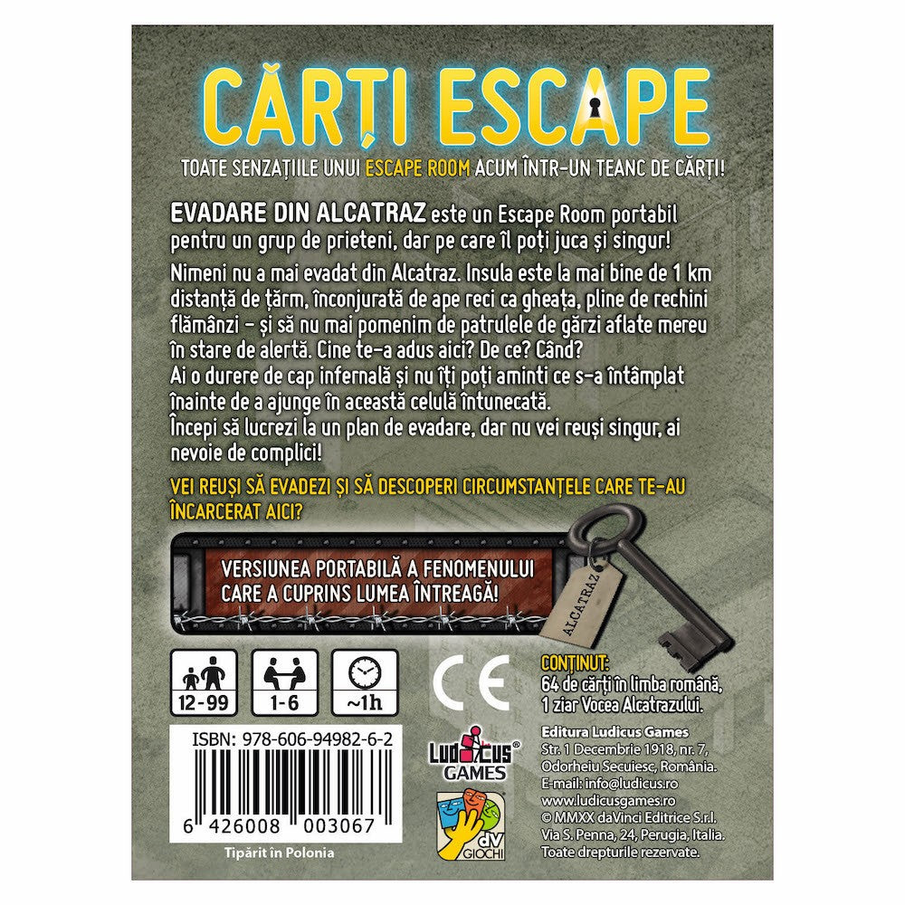 Joc de carti Carti Escape - Evadare din Alcatraz