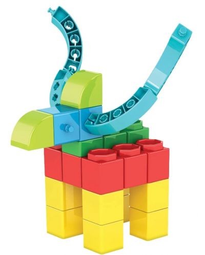 Joc de constructie creativ, Engino Qboidz 2 in 1 Multimodele (Elefant)