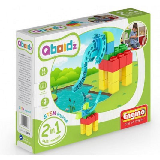 Joc de constructie creativ, Engino Qboidz 2 in 1 Multimodele (Elefant)