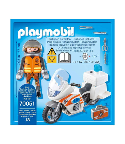 Playmobil City Life, Rescue - Motocicleta de urgenta cu lumini