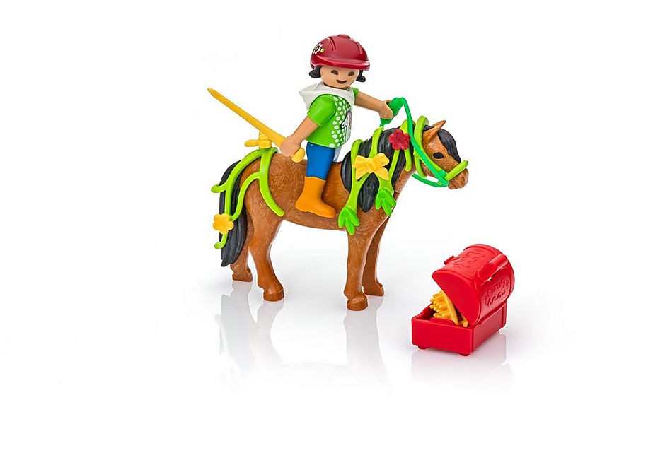 Joc Playmobil Pony Farm, Ingrijitor si ponei cu floricele