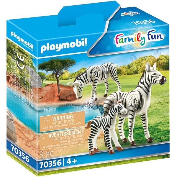 Playmobil Family Fun, Large Zoo - Zebre cu pui