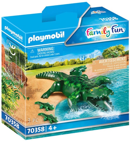 Playmobil Family Fun, Large Zoo - Aligator cu pui