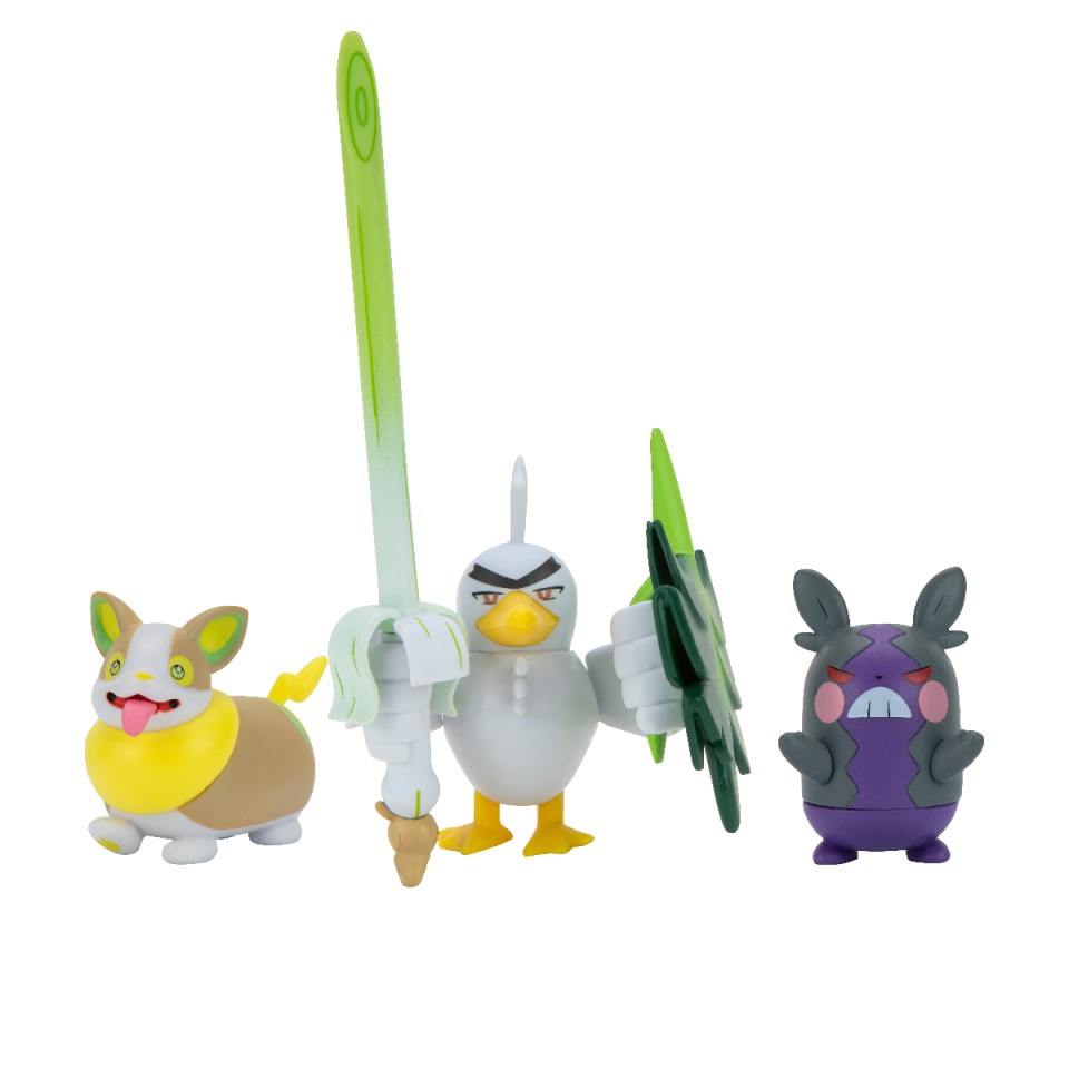 Set 3 figurine Pokemon, Sirfetch'D, Morpeko si Yamper, 6 cm