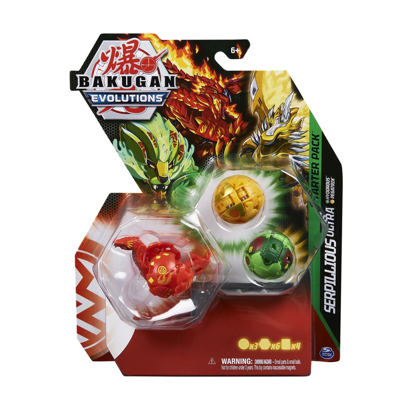 Set Figurine Bakugan Evolutions Starter Pack - Serpillious Ultra, Hydorous si Pegatrix