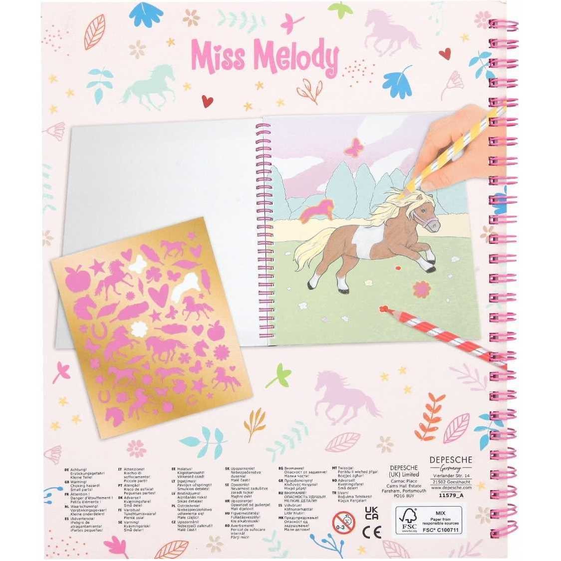 Carte de Colorat Miss Melody 21 x 30, 5 x 1.3 cm 48 de Pagini