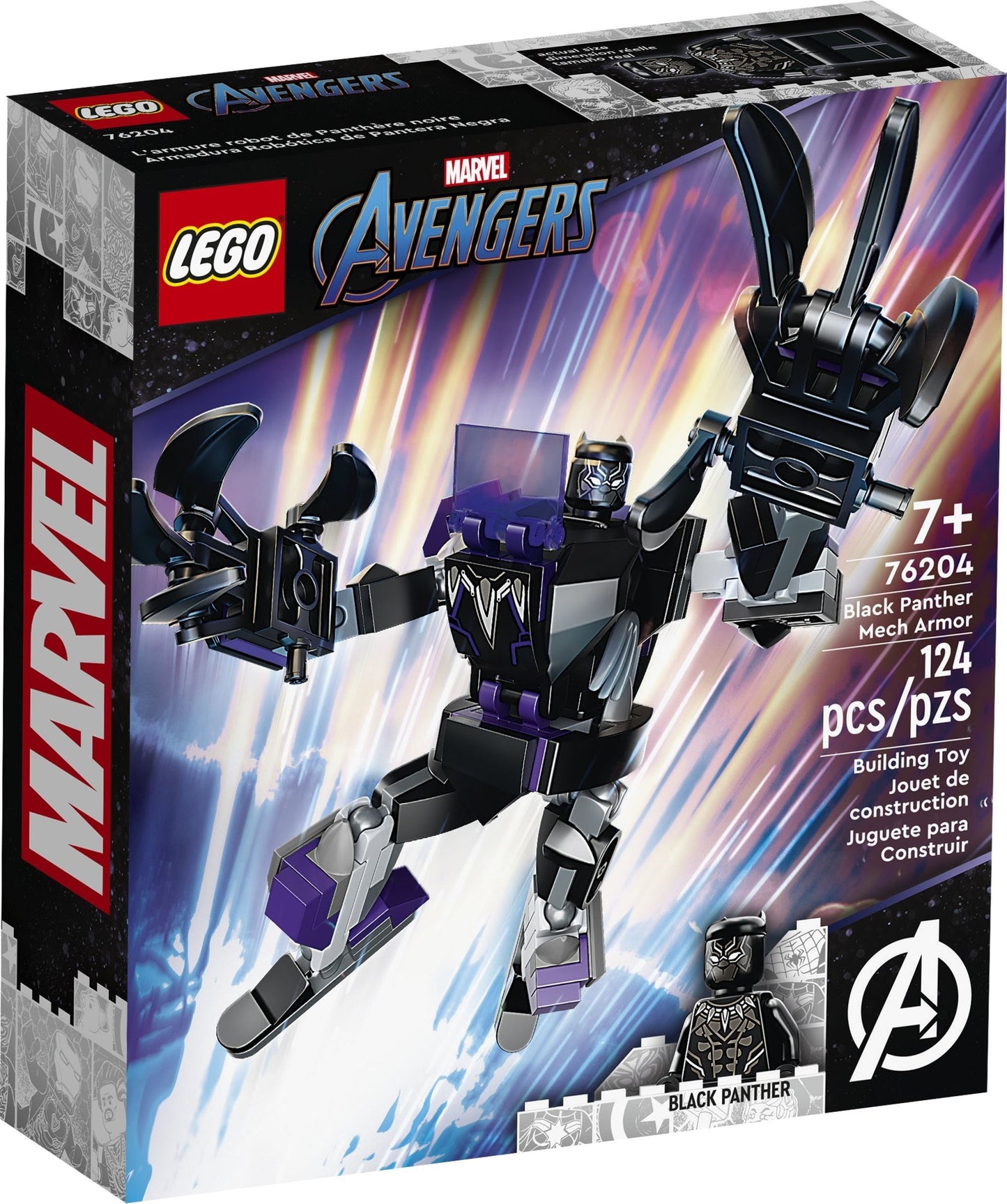 LEGO® Super Heroes - Armura de robot a lui Black Panther 76204, 125 piese
