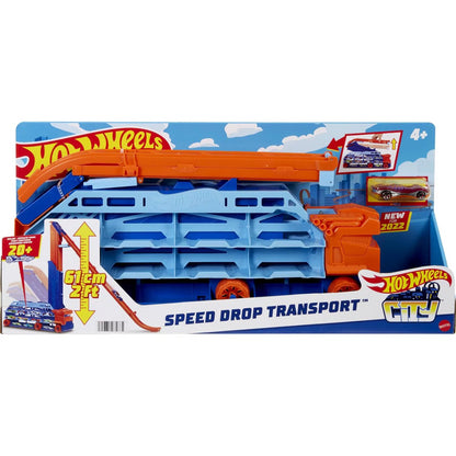 Camion si pista de masinute Hot Wheels Speed Drop Transport