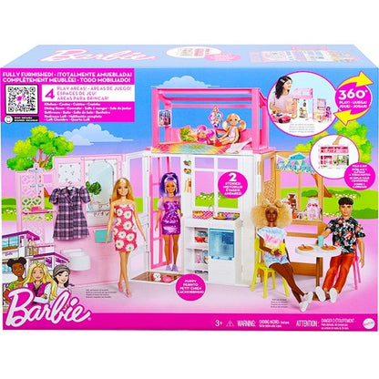 Casuta de papusi Barbie pliabila, multicolor