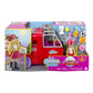 Set de joaca Barbie, papusa Chelsea cu masina de pompieri transformabila in casuta si accesorii, 3 ani+