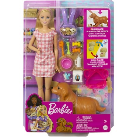 Set de joaca Barbie - Papusa cu catelusa si pui