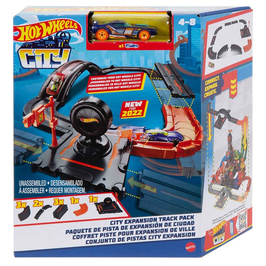 Set de joaca Hot Wheels extensie pentru piste si o masinuta, 10 piese