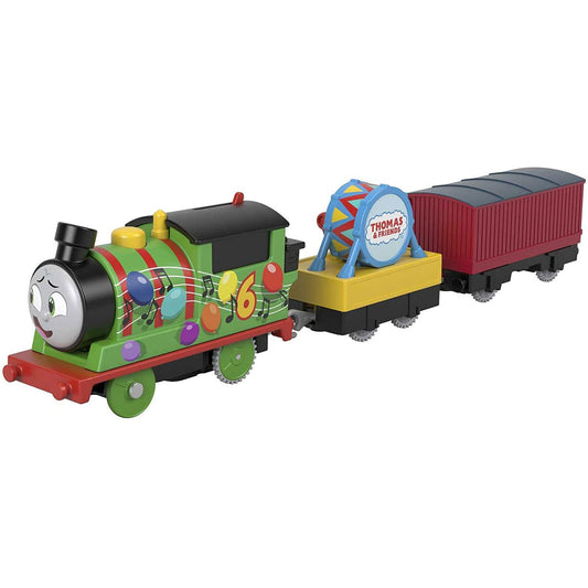 Locomotiva motorizata Thomas si Prietenii Track Master, Part Percy cu doua vagoane, 28.6 cm