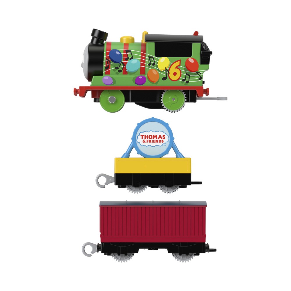 Locomotiva motorizata Thomas si Prietenii Track Master, Part Percy cu doua vagoane, 28.6 cm