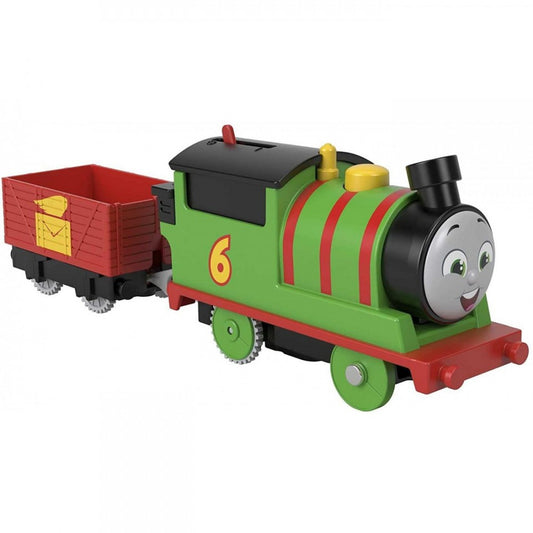 Locomotiva motorizata Percy cu un vagon Thomas si Prietenii