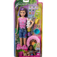Set de joaca Barbie Barbie Camping Brothers  - Papusa Skipper cu iepuras si accesorii