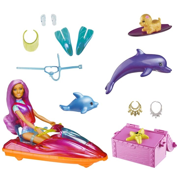 Set de joaca Papusa Barbie pe apa cu Jet Ski