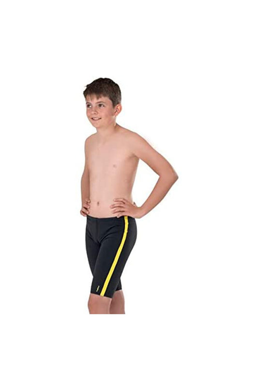 Costum inot Maru Team Pacer Jammer Junior, de antrenament sau agrement, marimea 116 cm, negru/galben