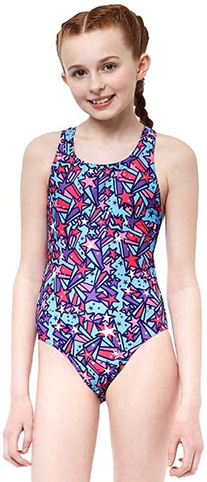 Costum inot Maru Comet Pacer Rave Back, de antrenament sau agrement, marimea 104 cm, multicolor