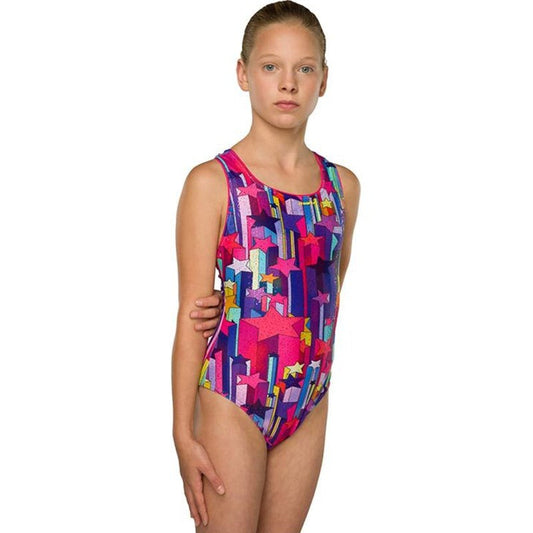 Costum inot Maru Stargazer Sparkle Apollo Back, de antrenament sau agrement, marimea 164 cm, multicolor