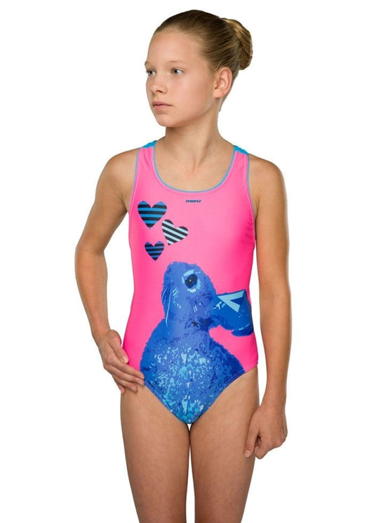 Costum inot Maru Sweetheart Pacer Rave Back, de antrenament sau agrement, marimea 128 cm