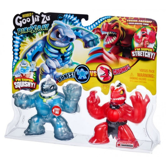 Set 2 figurine din cauciuc Goo Jit Zu Dino X-Ray Trash vs Verapz 12cm