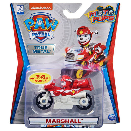 Set figurina cu vehicul Paw Patrol True Metal - MotoPups Marshall,7cm