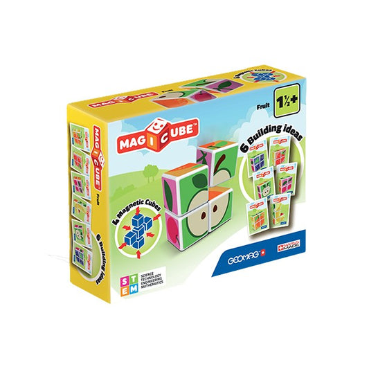 Set de constructie magnetic Geomag, Fruit, 4 piese