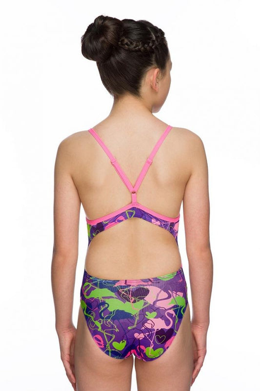 Costum inot Maru Flamingo Pacer Aero Back, de antrenament sau agrement marimea 128 cm