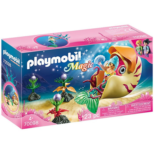 Playmobil Magic, Mermaids world - Sirena in gondola melc de mare