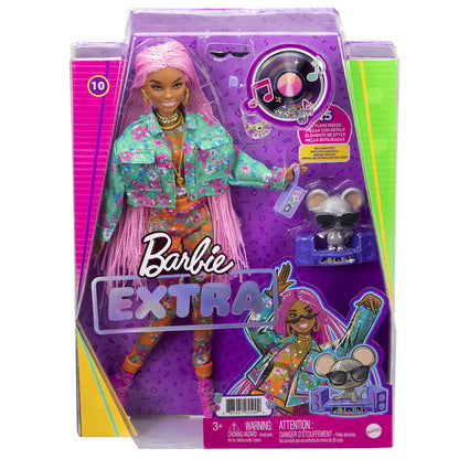 Papusa Barbie Extra Style - Codite impletite roz