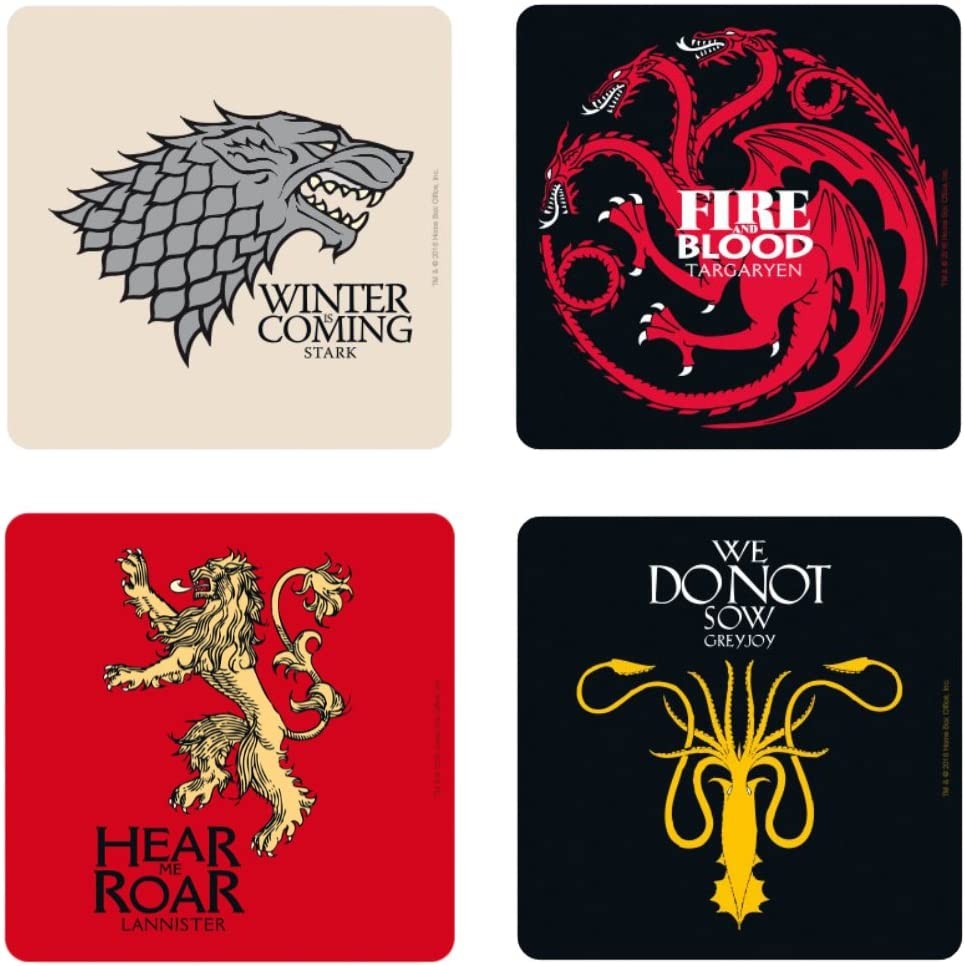 Suport pahar x4 GAME OF THRONES -"Houses"