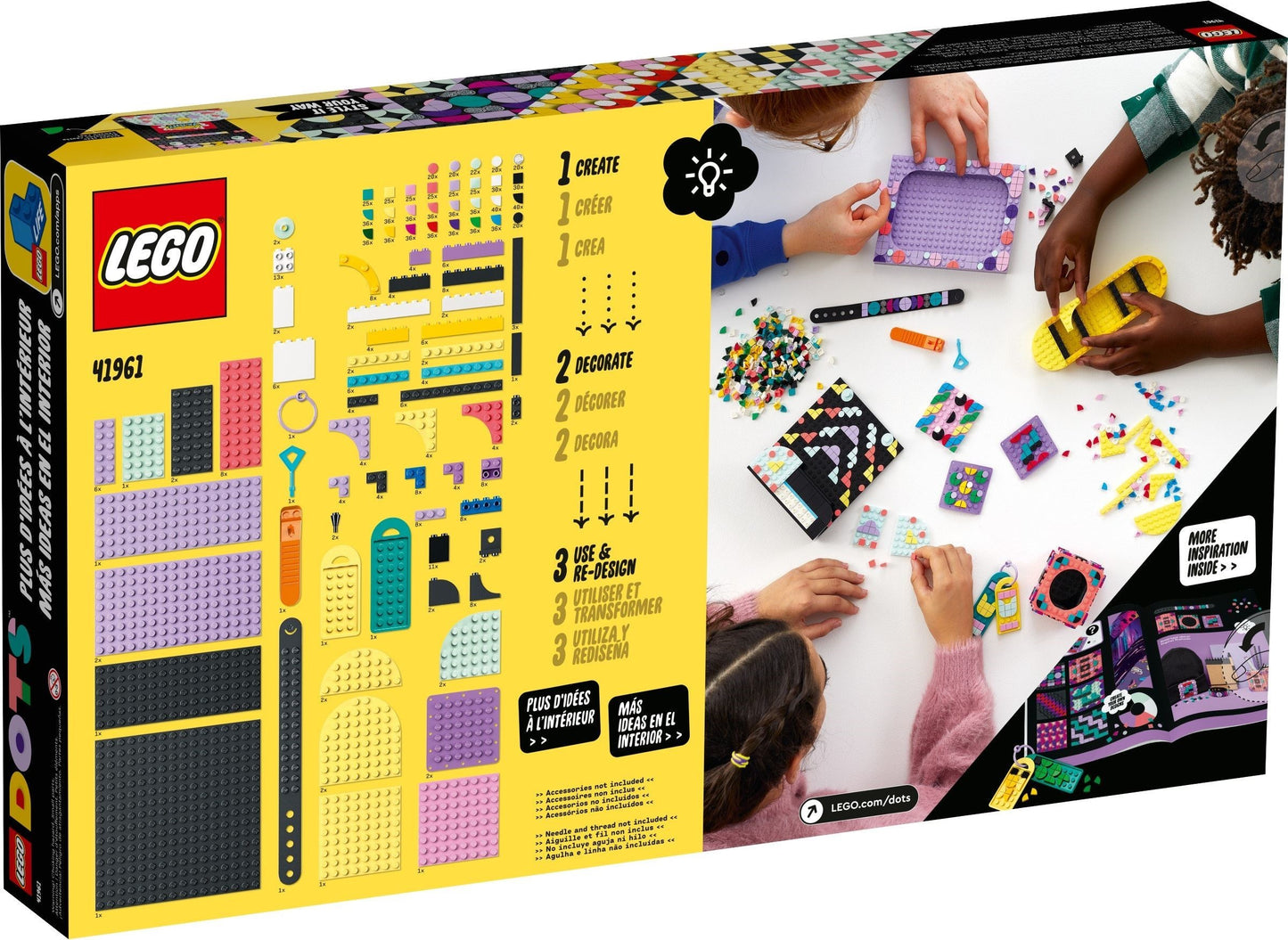 LEGO DOTS - Trusa de unelte a designerului - modele 41961, 1096 piese