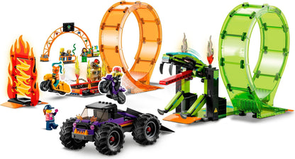 LEGO City - Arena de cascadorii cu doua bucle 60339, 598 piese