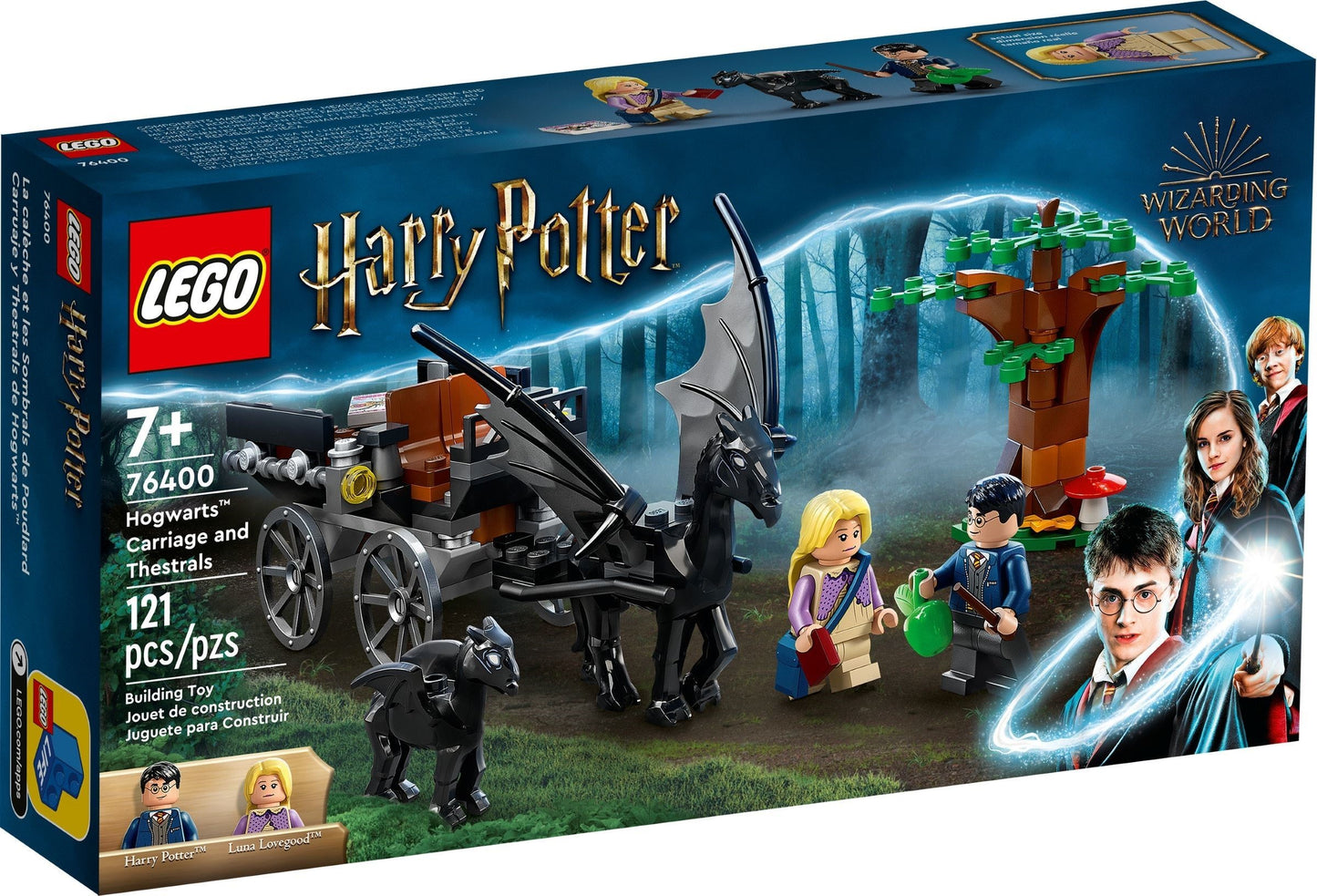 LEGO Harry Potter - Trasura si caii Thestral de la Hogwarts 76400, 121 piese