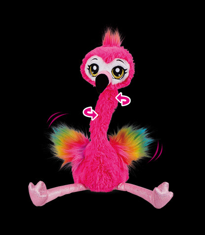 Jucarie de plus interactiva Frankie flamingo dansator, 38 cm, Pets Alive