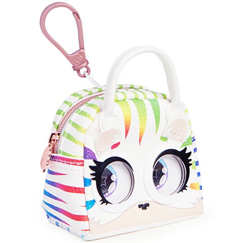 Jucarie interactiva Micro Purse Pets, Gentuta Roarin' Rainbow, 9x9x5 cm