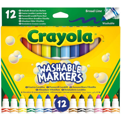 Set Carioci Crayola Lavabile, 12 Culori, 18 x 1.5 x 16 cm