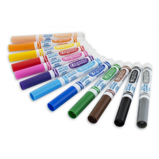 Set Carioci Crayola Lavabile, 12 Culori, 18 x 1.5 x 16 cm