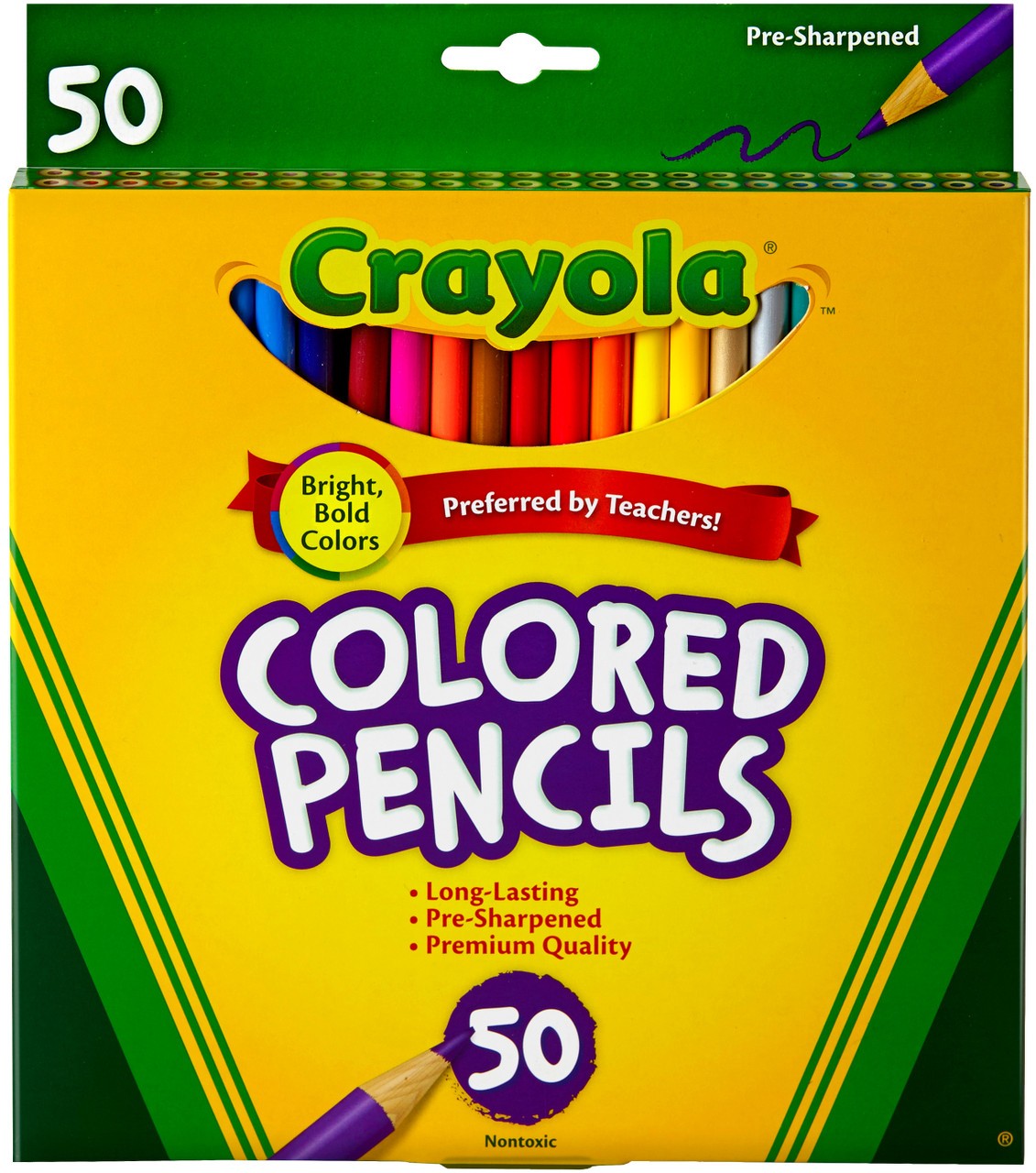 Set Creioane Colorate Crayola, 50 Culori, 18.6 x1.6 x 21.2 cm