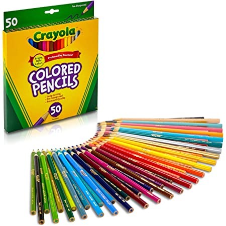 Set Creioane Colorate Crayola, 50 Culori, 18.6 x1.6 x 21.2 cm