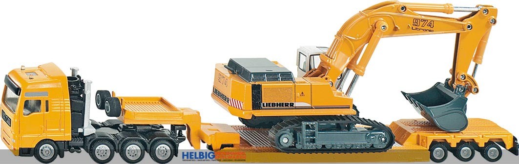 Heavy Haulage Transporter with Flat-Bed Trailer 1:87