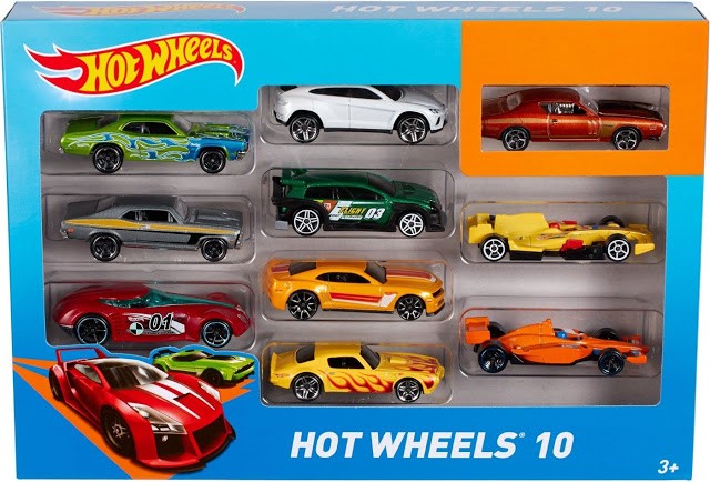 Mattel Set 10 Mașinuțe Hot Wheels în asortiment