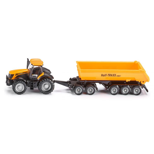 Tractor JCB 8250 cu remorca Half Traxx, Siku 1858, scara 1:87